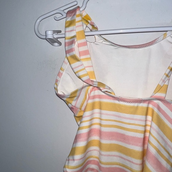 EBERJEY size 12 girls Striped Yellow and Pink Kids Swimsuit - Picture 6 of 11